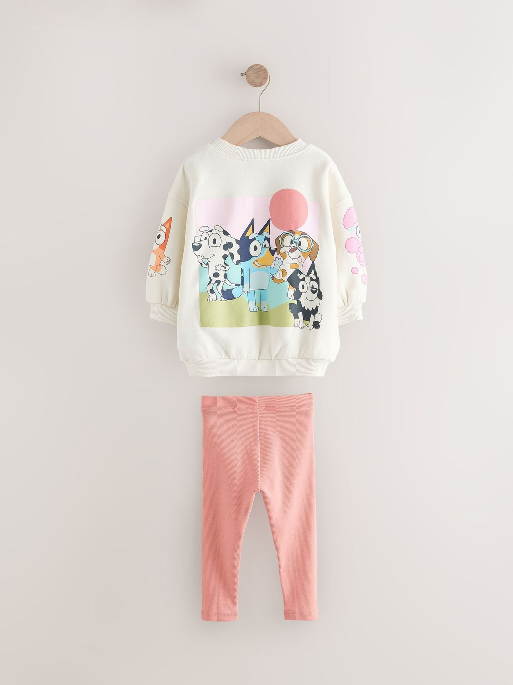 Толстовка и легинсы в комплекте для девочки Next E53-935, Персиковый, Молочный