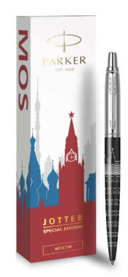 Parker Jotter Moscow Black CT, шариковая ручка, M, подарочная упаковка