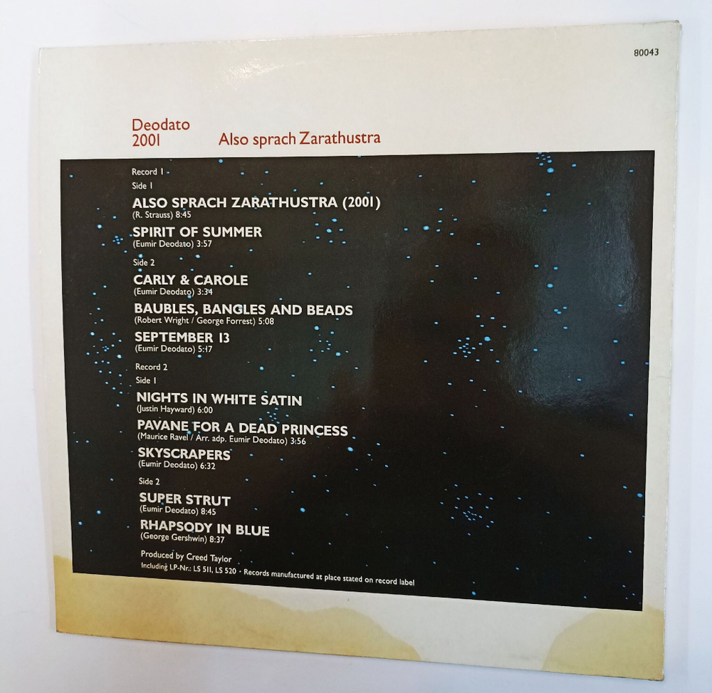 Винтажная виниловая пластинка LP Deodato 2001 Also Sprach Zarathustra 2LP (Испания 1986)