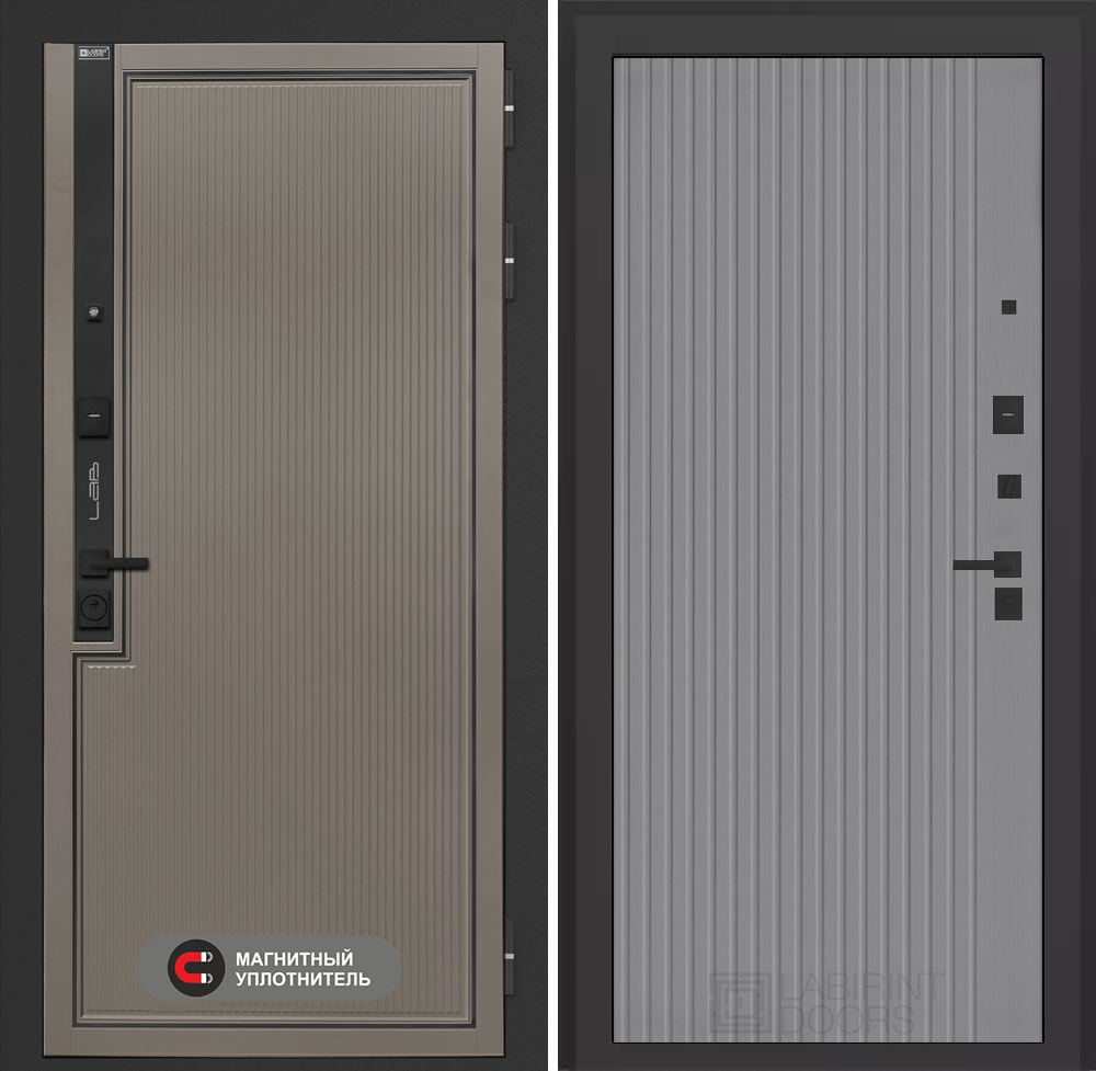 Входная дверь Лабиринт Лаб 1 Про - 29 Серый софт рельеф