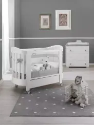 Детская кроватка на колесах Erbesi Ovale Tato White