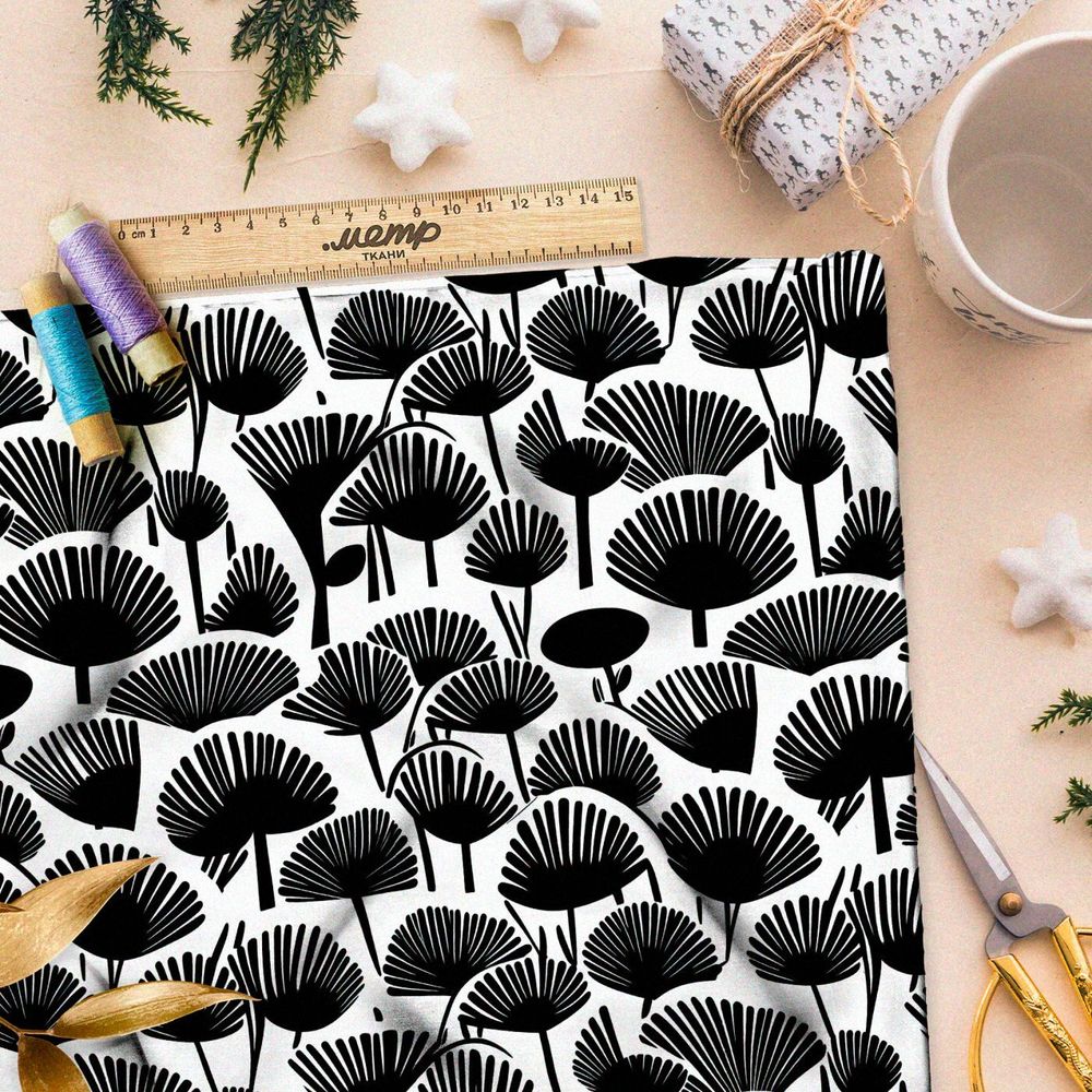 Ткань премиум шелк искусственный Армани двуцветная цветочная фантазия