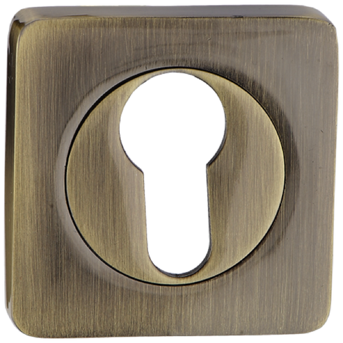 Накладка квадрат на цилиндр Ренц INET 02 AB, цвет бронза античная (гарантия - 12 месяцев)