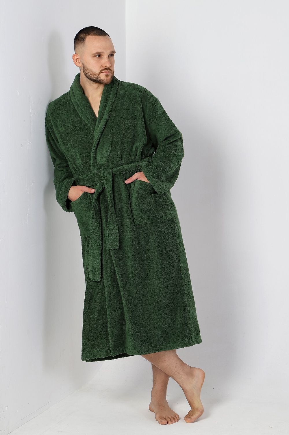 Халат мужской Комфорт-4 Виотекс ЗЕЛЁНЫЙ