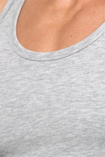 Серая меланжевая хлопковая майка-борцовка (Размер: L) (Цвет: серый)