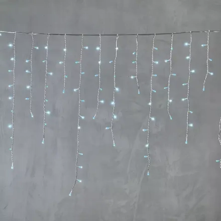 Светодиодная бахрома 5*0,9 м., 348 небесно-голубых LED ламп, силиконовый прозрачный провод, Beauty Led (ECC348-10-2SB)