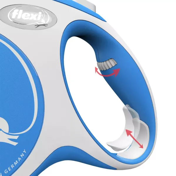 Рулетка flexi NEW LINE Comfort L (до 50 кг) лента 8 м серый/синий