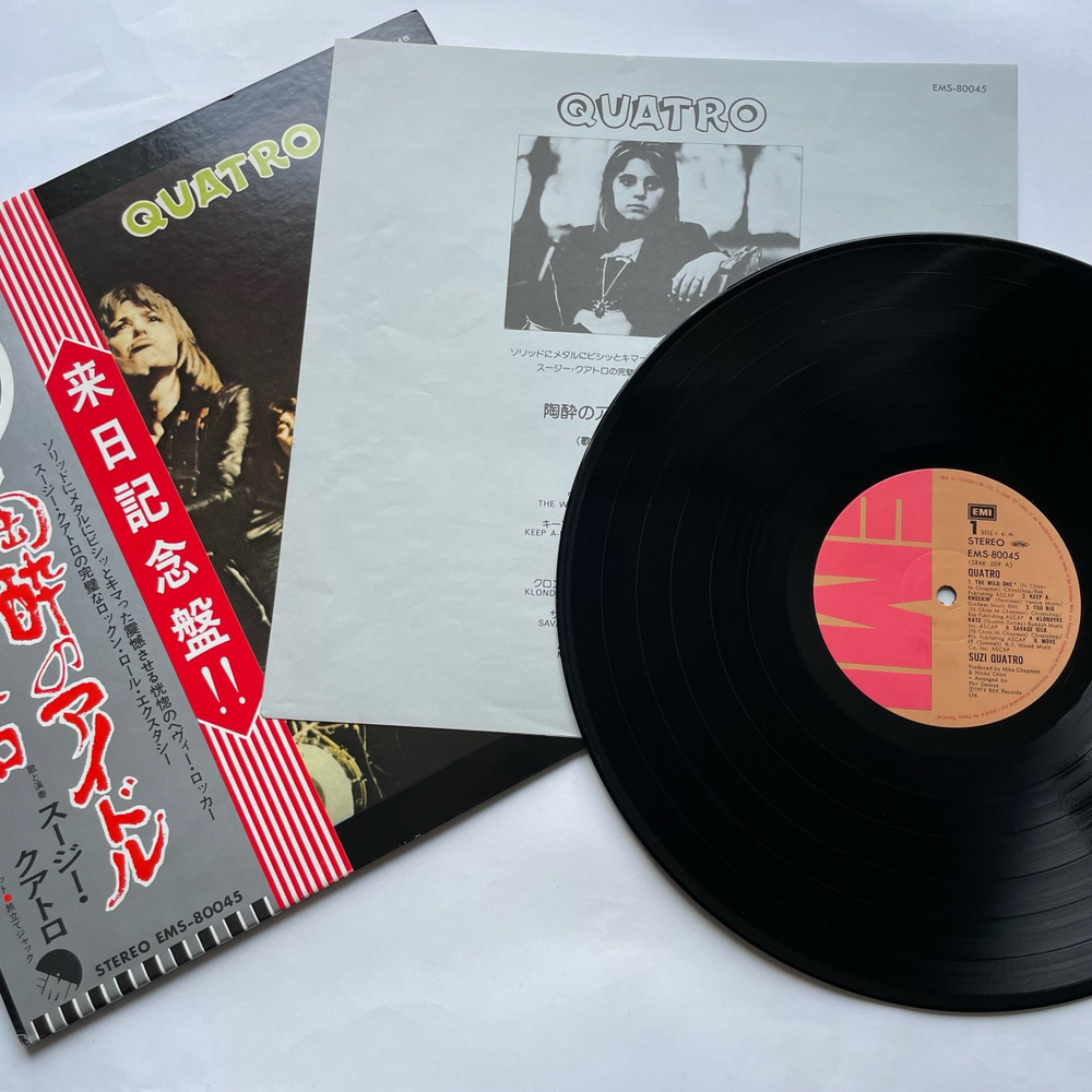 Винтажная виниловая пластинка LP Suzi Quatro, Quatro (Япония 1974) (Оби)
