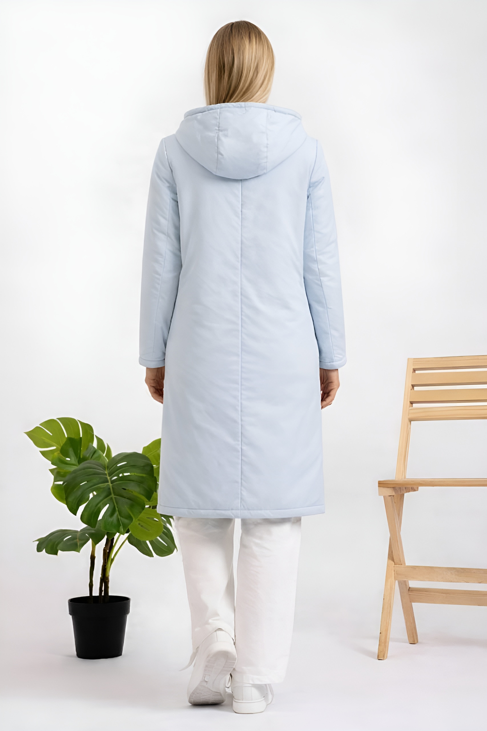 Полупальто женское  демисезонное "HN-1" голубой