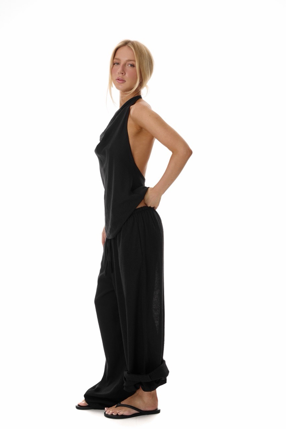 LINEN BLACK PANTS ESME