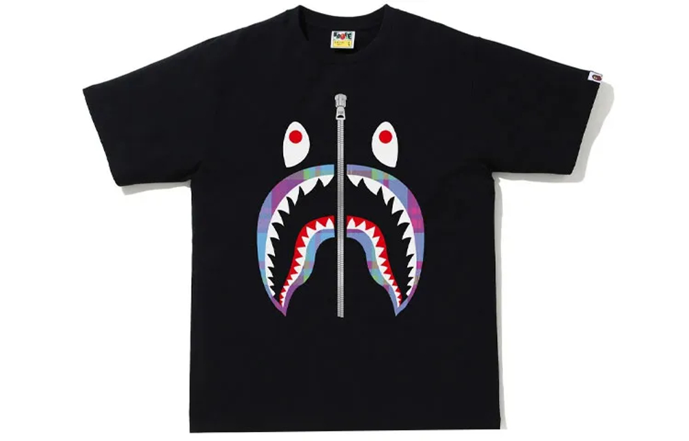 A Bathing Ape Check Shark Tee