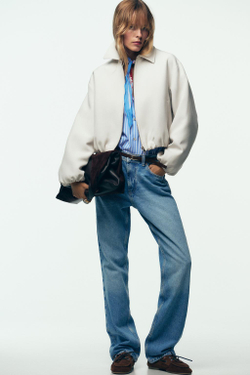 ZARA БОМБЕР НА МОЛНИИ, ЭКРЮ