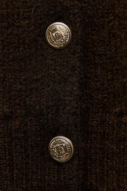 ZARA ЖАККАРДОВЫЙ КАРДИГАН, КОРИЧНЕВЫЙ