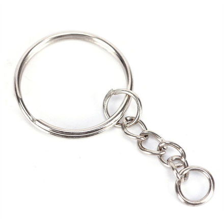 Кольцо металлическое  25 мм с цепочкой