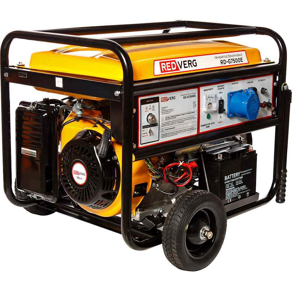 Бензиновый генератор (7.5 кВт) REDVERG RD-G7500E