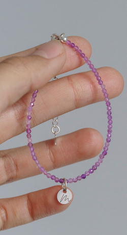 Браслет "Memo about Mind&Soul" из аметиста, на замочке серебро 925