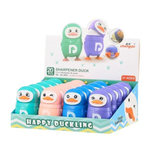 Точилка с ластиком Basir, одинарная, с контейнером, серия "Утка", 4 цвета корпуса, с крышкой, 8.5 см