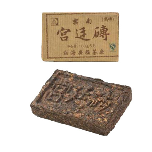 Пуэр Дворцовый в плитке (2016г провинция Юньнань, Menghai Guanglinfu Tea Factory 9 лет) РЧК 100г