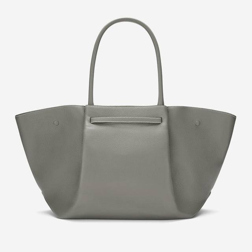 Сумка DeMellier The New York Stone Grey Small Grain Ecru Stitching