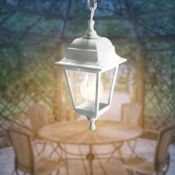 Садово-парковый светильник ЭРА НСУ 04-60-001 белый 4 гранный подвесной IP44 Е27 max60Вт