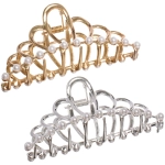 Заколка - краб для волос на блистере «PREMIUM», диадема, цвет серебро и золото, 9,5см