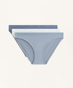 OYSHO Набор из 3 пар классических трусов из хлопковой смеси, синий