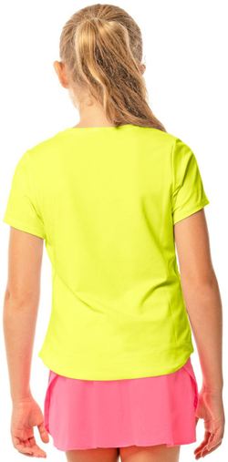 Футболка для девочки Lucky in Love Core Dynamic High-Low S/S Girls - neon yellow