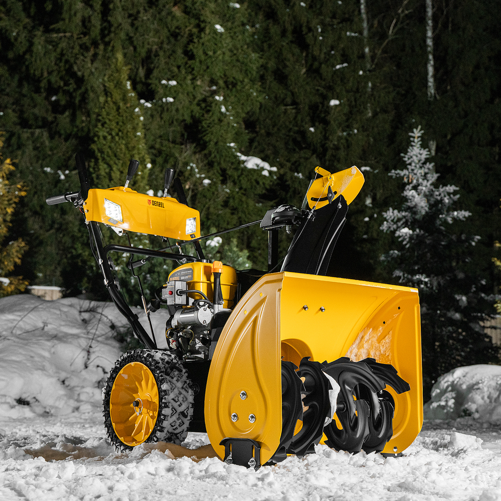 Бензиновая снегоуборочная машина SBM 610S PRO, 212 cc, электростартер, фара, обогрев Denzel