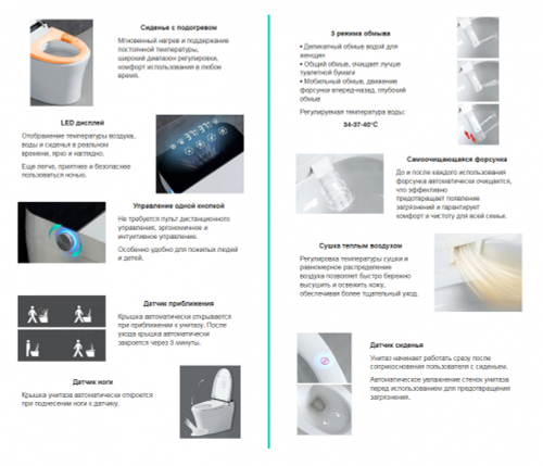 Электронный унитаз-биде ABBER Bequem AC1119S подвесной белый