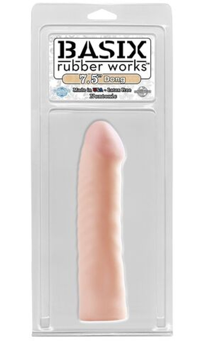 Фаллоимитатор Basix Rubber Works 7.5 Dong - 19,1 см. (Цвет: телесный)