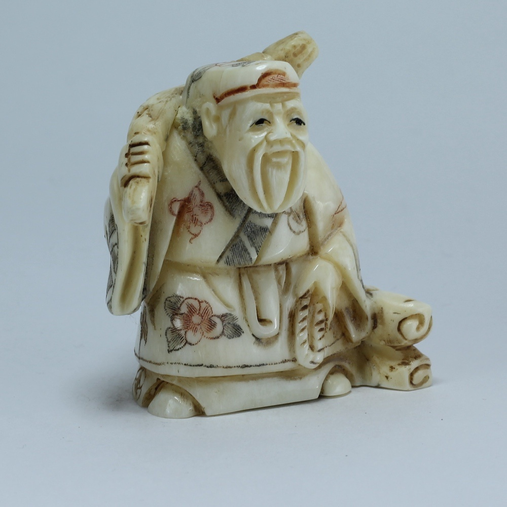 Эксклюзивная нэцкэ Дзюродзин со свертками