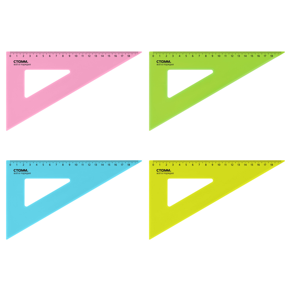 Треугольник 30°, 18см Стамм "NEON Cristal", ассорти