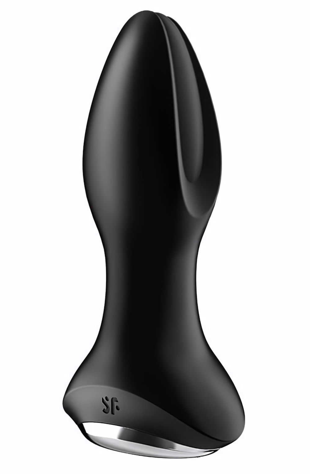 Черная анальная пробка с вибрацией и массажем бусинами Rotator Plug 2+ - 12,5 см. (Цвет: черный)