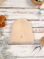 шапка вязаная бини ангора теплая демисезонная с отворотом