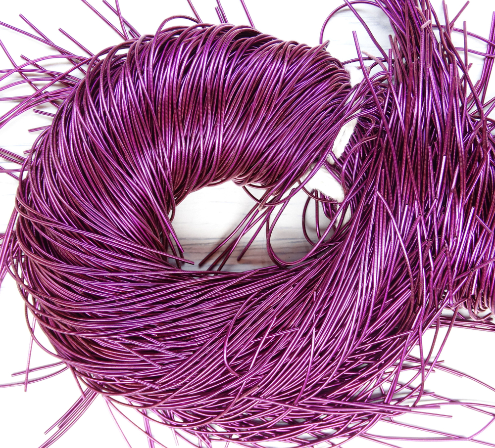 КА016НН1 Канитель гладкая, цвет: фиолетовый, размер: 1 мм, 5 гр.