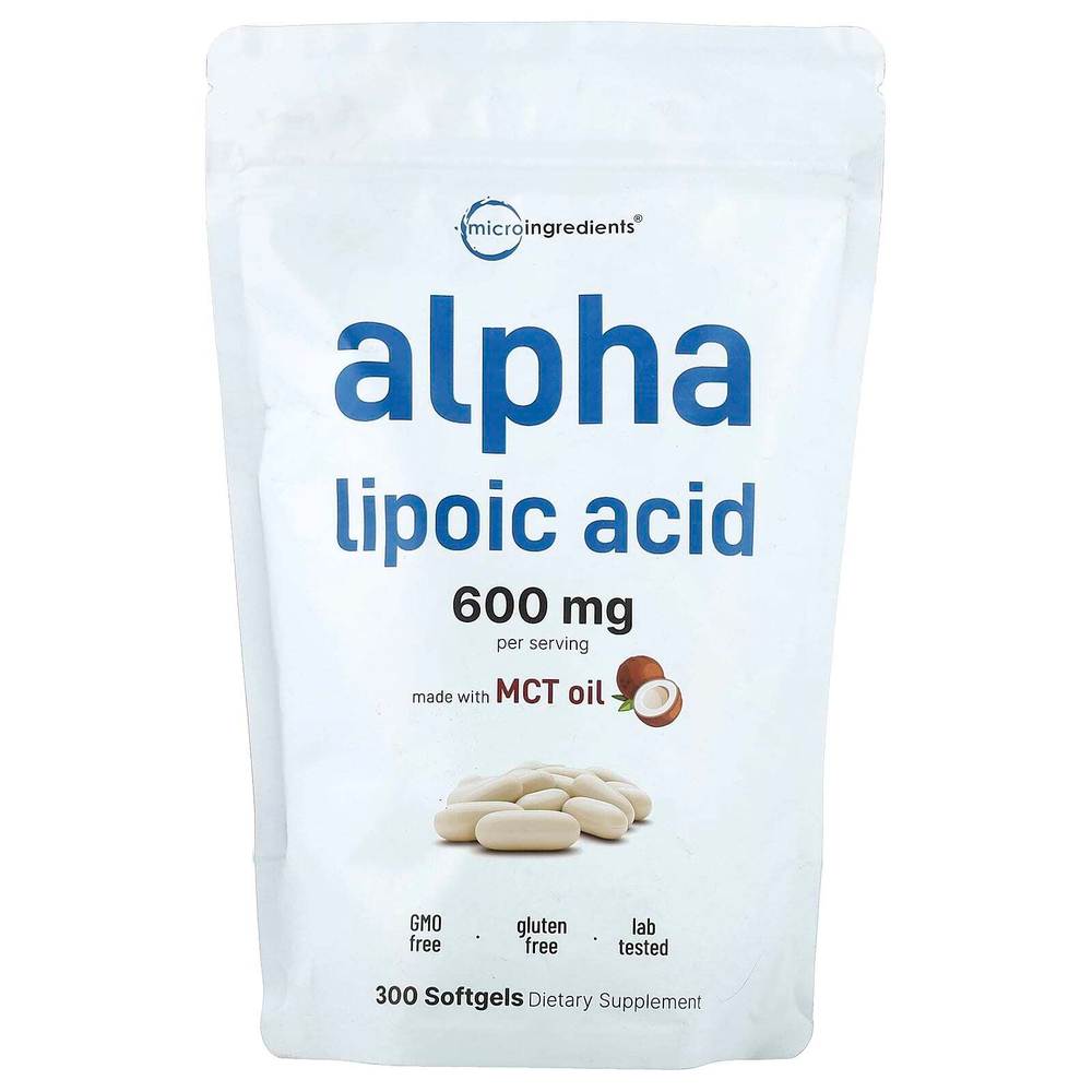 Micro Ingredients, альфа-липоевая кислота, 300 капсул (200 мг в 1 капсуле)
