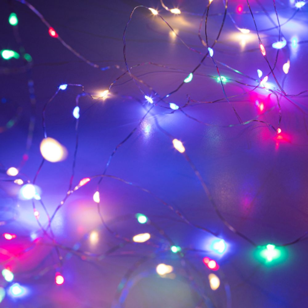 Светодиодная новогодняя гирлянда Intro Holiday INZR-02 занавес 3*3 м мультиколор 240 microled USB | Intro