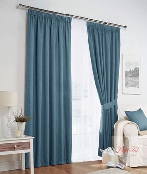 Комплект штор Палермо (индиго), Вуаль (белая)