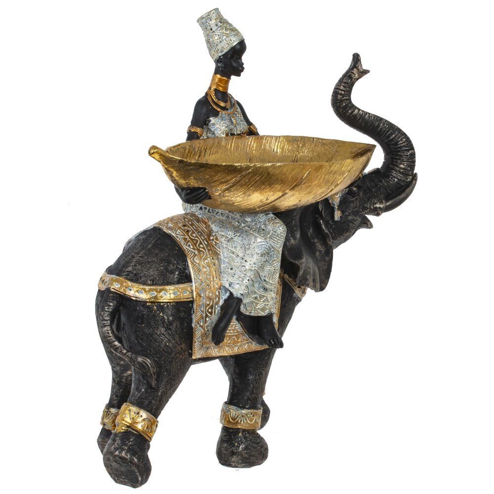 GAEM Фигурка декоративная "Африканка на слоне", L33 W16 H37 см