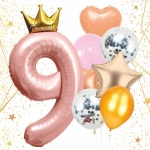 Набор шаров 8 шт «9 - Prince», розовый (цирфа + 7 шаров)