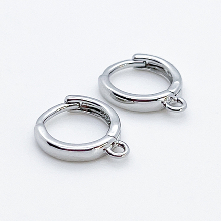 Ювелирные швензы с родиевым покрытием, размер 11*2,5 мм, цена за пару