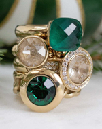 Кольцо Qudo FIRENZE 18 (G) Emerald 107001/40-4507 18 размер 18