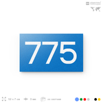 Номер на дверь 775, табличка на дверь для офиса, квартиры, кабинета, аудитории, склада, голубая 120х70 мм, Айдентика Технолоджи