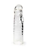 Прозрачная закрытая насадка на член - 15 см. (Цвет: прозрачный)