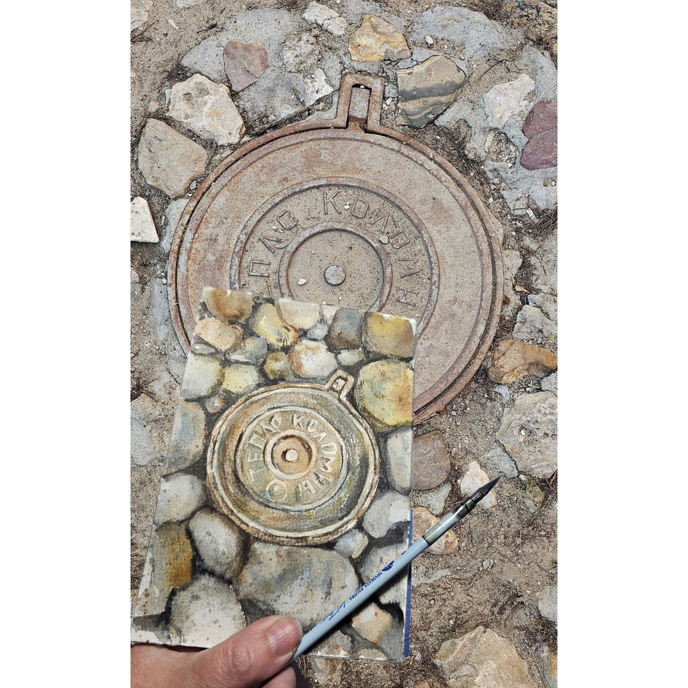 Картина авторская акварельная в паспарту 21х30 см на стену для интерьера "Тепло Коломны"