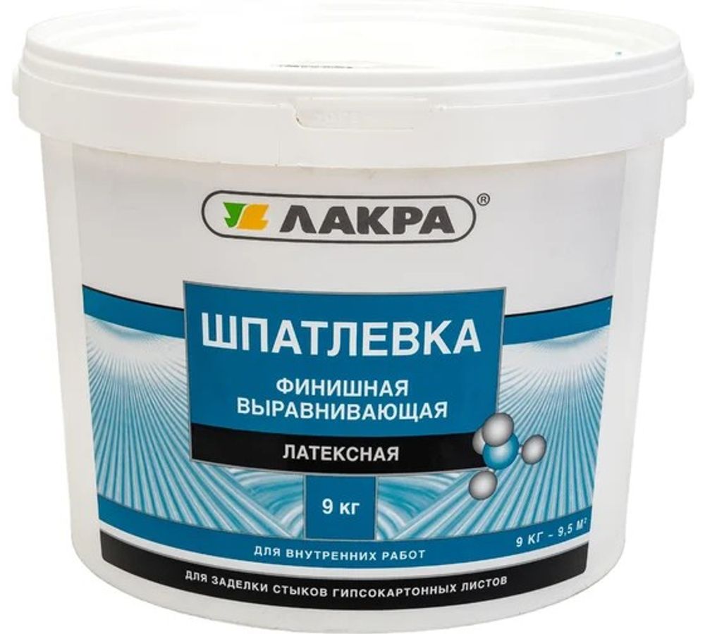 Шпатлевка латексная финишная выравнивающая для гипсокартона 9 кг