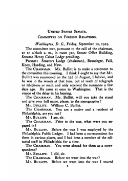 The Bullitt mission to Russia | William C. Bullitt