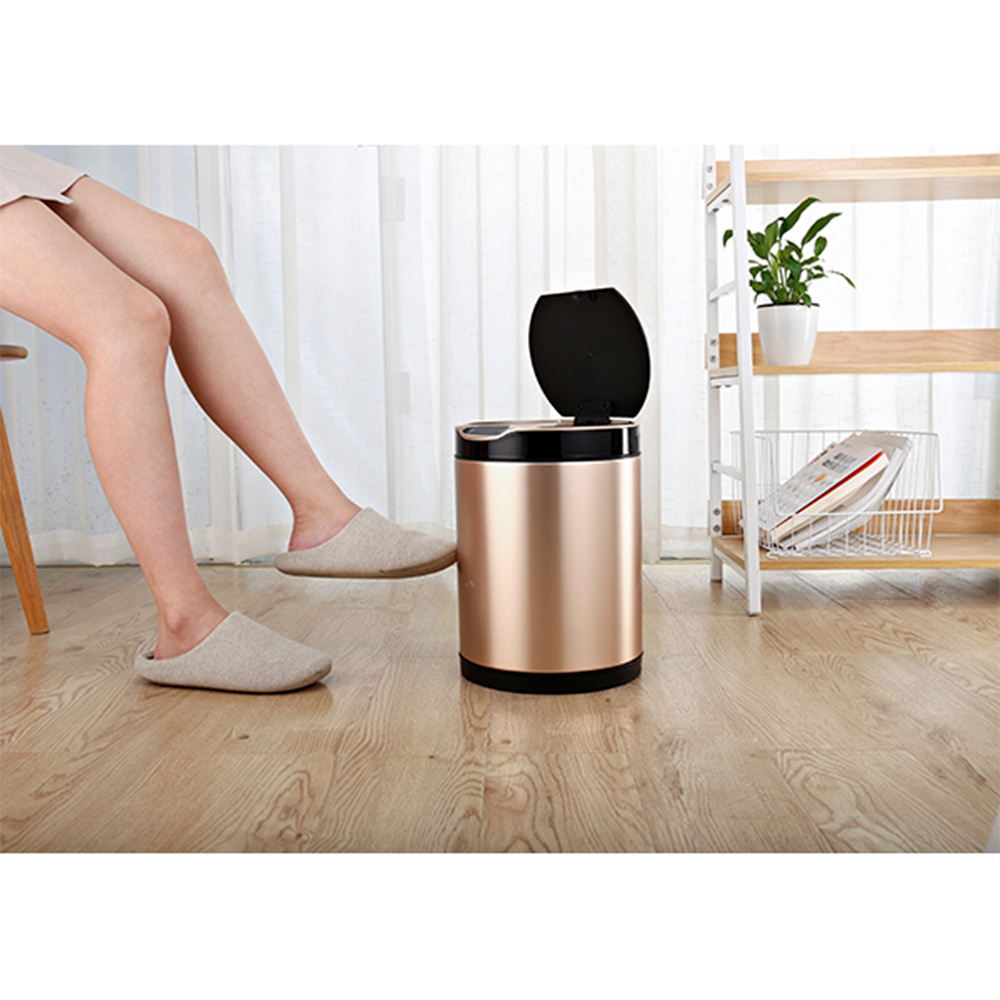 Ведро для мусора сенсорное, круглое, внутр ведро, Foodatlas JAH-9311, 8 л (золотой)