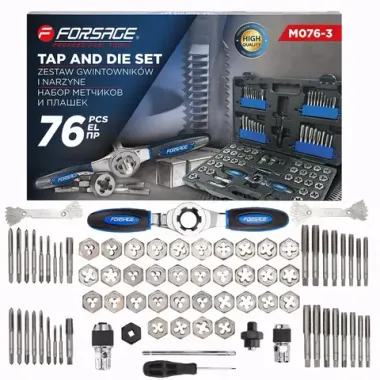 Набор метчиков и плашек 76пр. Forsage F-M076-3
