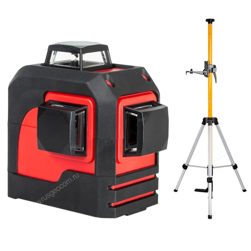 Комплект: лазерный уровень RGK PR-3M с калибровкой + штанга-упор RGK CG-2